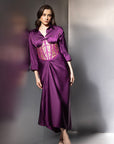 Purple Elegant Satin Co-Ord Set