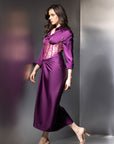 Purple Elegant Satin Co-Ord Set
