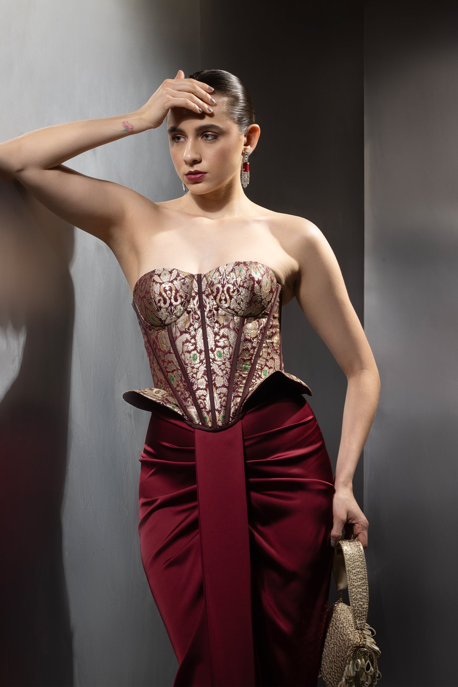 Valencia Peplum Corset Set