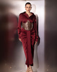 Maroon Versatile Pinpoint Co-Ord Set