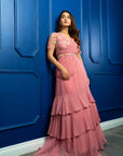 Coral Lehenga Saree