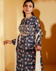 Intricately Handcrafted Anarkali with Peek-a-boo Neckline and Bandhani Dupatta
