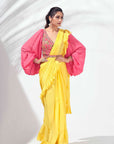 Mint Green Drape Skirt Set with Ruffle Dupatta - Tussar Silk