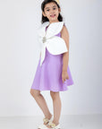 A Line Dress with Big Flower and Stone Detailng In The Center