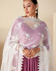 Teal Angrakha Anarkali with Pleated Sleeves and Bandhani Dupatta