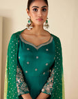 Elegantly Zardosi Embroidered Yoke With Minimalistic
