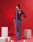 Elegant Pre-Draped Saree with Hand Embroidered Blouse