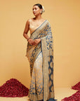 Traditional Blue Shading Georgette Bandhani Banarasee Saree