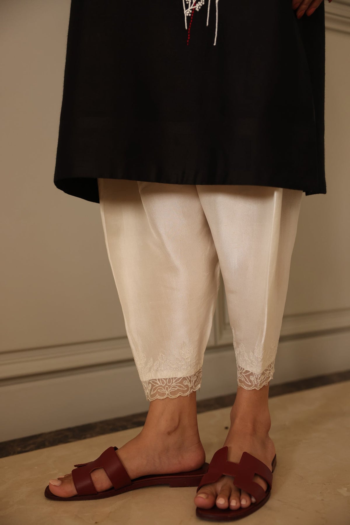 Khushboo &amp; Pankaj Noir Bloom Embroidered Kurta Set