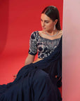 Blush Pink Printed Saree with Elegant Blouse