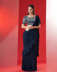 Blush Pink Printed Saree with Elegant Blouse