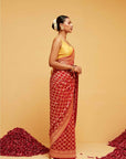 Traditional Red Georgette Banasree Bandhani Saree