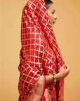 Traditional Red Georgette Banasree Bandhani Saree