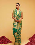 Green Georgette Banarasi Bandhani Saree