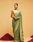 Green Georgette Banarasi Bandhani Saree