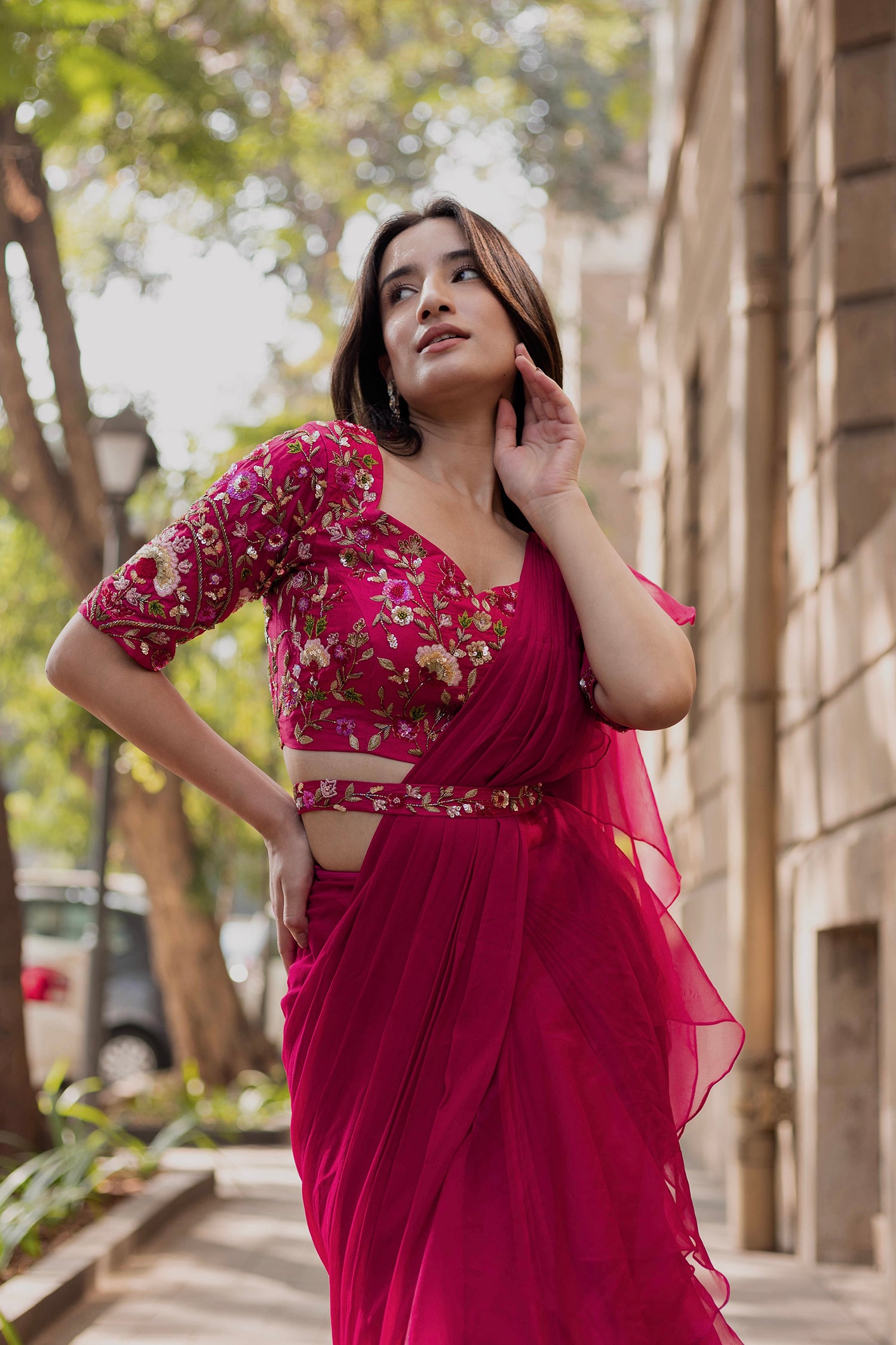 Petunia Pink Saree