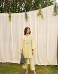 Khushboo & Pankaj Butter Yellow Embroidered Kurta Set