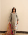 Khushboo & Pankaj Grey Summer Festive Kurta Set