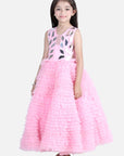 Net Tulle Dress with Acrylic Handwork On Umpire