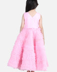 Net Tulle Dress with Acrylic Handwork On Umpire