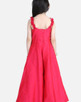Silk Jumpsuit with Handwork On Empire and Bottom Flair