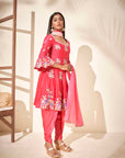 Sequin Embroidered Ombre Georgette Anarkali Set