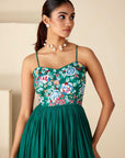 Ruflle Drape Skirt Set with Crop Top