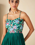 Ruflle Drape Skirt Set with Crop Top