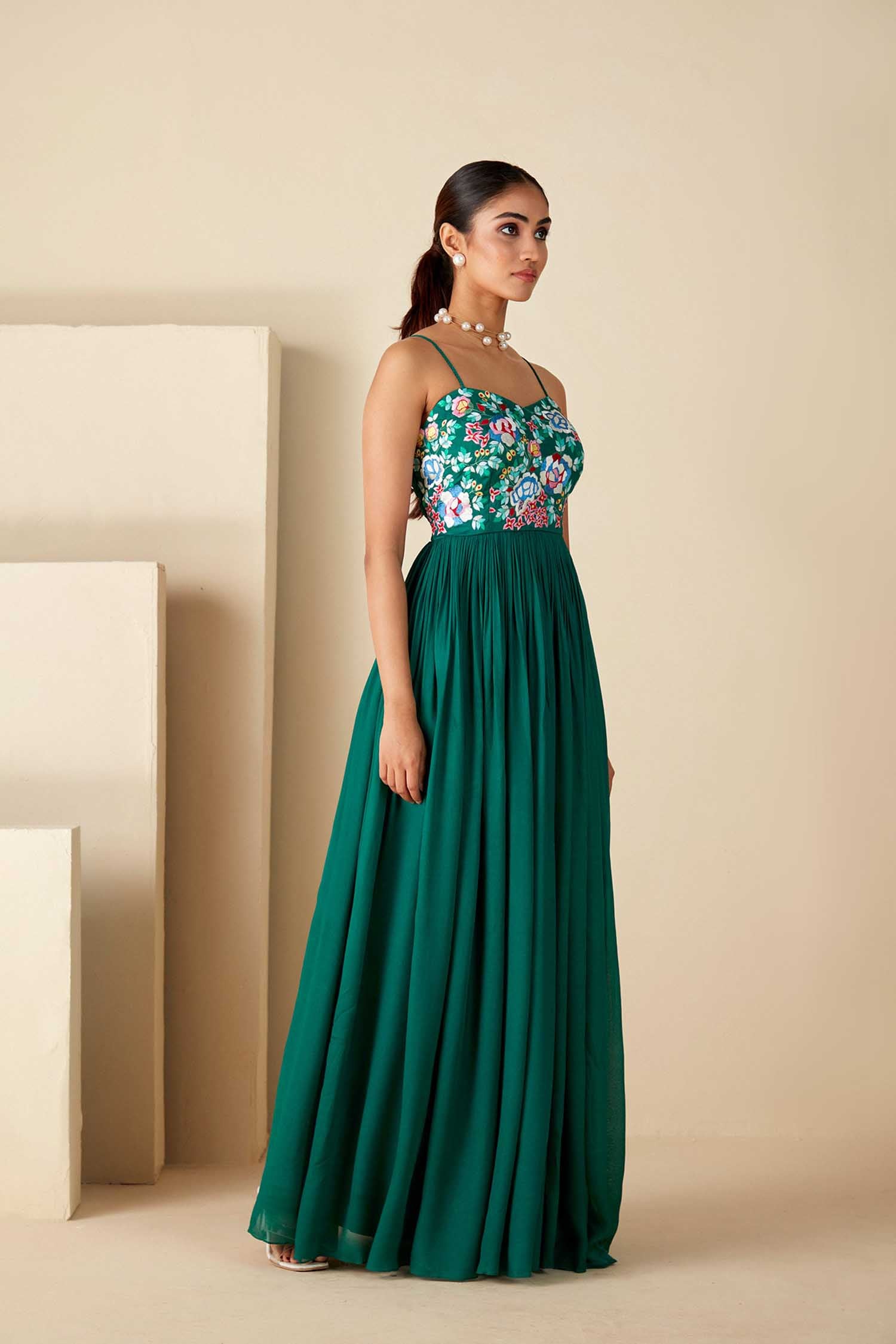 Ruflle Drape Skirt Set with Crop Top