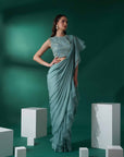 Blush Pink Printed Saree with Elegant Blouse