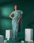 Blush Pink Printed Saree with Elegant Blouse