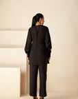 Hand Embroidered Ombre Drape Skirt Set