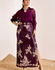 Sequins Shirt with Embellished Straight Skirt