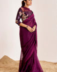 Sequins Saree with Scallop Border and Heavy Embellished Blouse