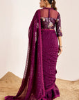 Sequins Saree with Scallop Border and Heavy Embellished Blouse