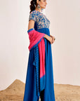 Hand Embroidered Gown with Shaded Sequins Georgette Dupatta