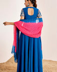 Hand Embroidered Gown with Shaded Sequins Georgette Dupatta
