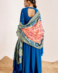 Hand Embroidered Anarkali with Shaded Banarasee Dupatta