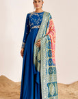 Hand Embroidered Anarkali with Shaded Banarasee Dupatta