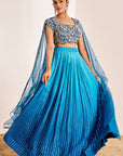 Ombre Sequin Embroidered Lehenga with Hand Embroidered Blouse