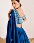 Machine Embroidered Lehenga with Pearl and Sequin Handwork