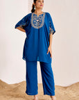 Hand Embroidered Kaftan with Pants
