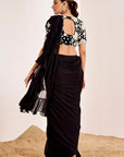 Heavy Embellished Blouse with Pre-Draped Ruffle Saree