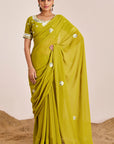 Mirror Work Buti Saree with Heavy Blouse
