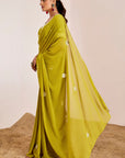 Mirror Work Buti Saree with Heavy Blouse