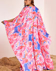 Long Kaftan Dress with Pleated Waist
