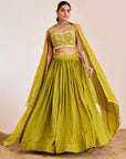 Sequin Embroidered Lehenga with Mirror and Hand Embroidered Blouse