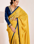 Shimmer Saree with Pitta Work and Full Sleeves Hand Embroidered Blouse