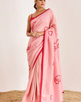 Shimmer Saree with Heart Embroidery and Strappy Blouse
