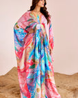 Long Kaftan Dress with Pleated Waist